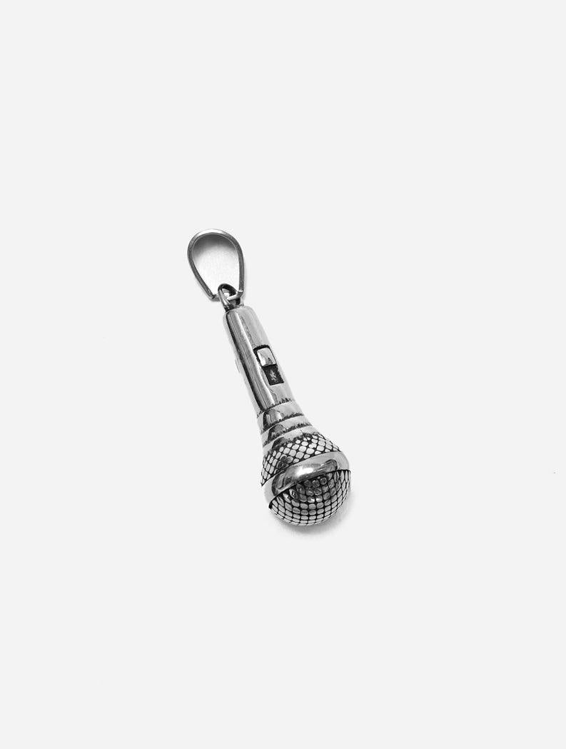 Gracias Dios GD Silver Microphone Pendant - Challenger Streetwear