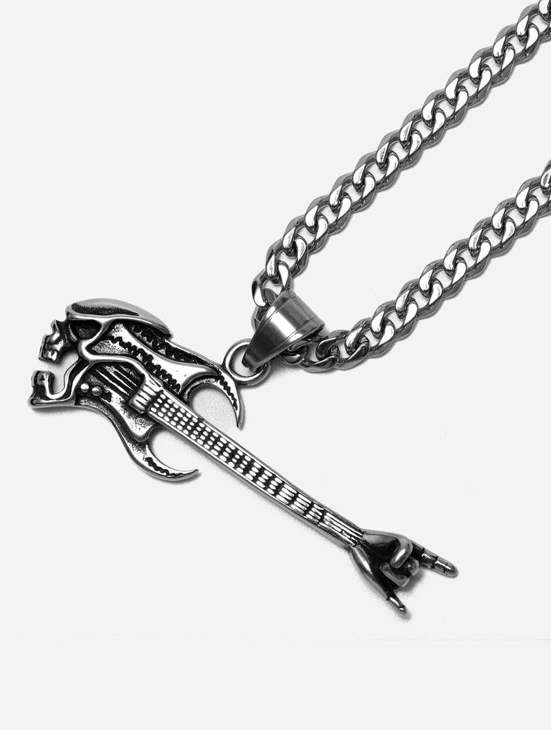 Gracias Dios GD Silver Shred Guitar Pendant - Challenger Streetwear