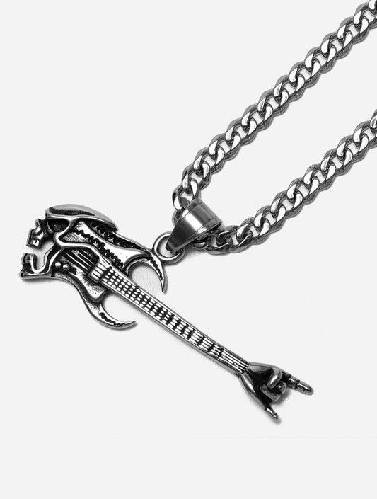 Gracias Dios GD Silver Shred Guitar Pendant - Challenger Streetwear