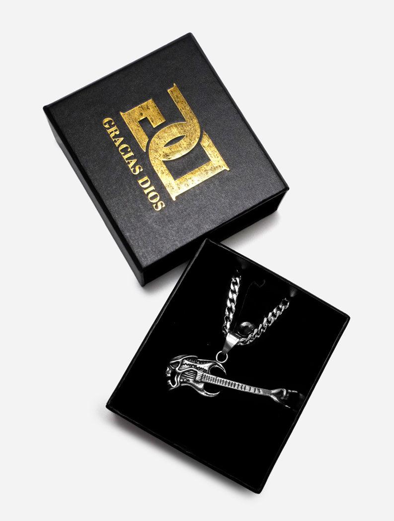 Gracias Dios GD Silver Shred Guitar Pendant - Challenger Streetwear