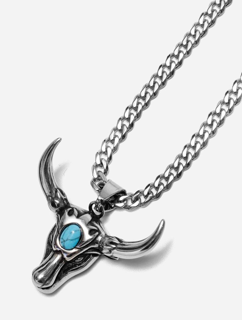 Gracias Dios GD Silver Vintage Bull Head Pendant - Challenger Streetwear