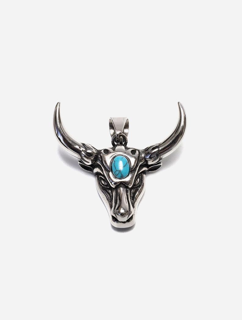 Gracias Dios GD Silver Vintage Bull Head Pendant - Challenger Streetwear