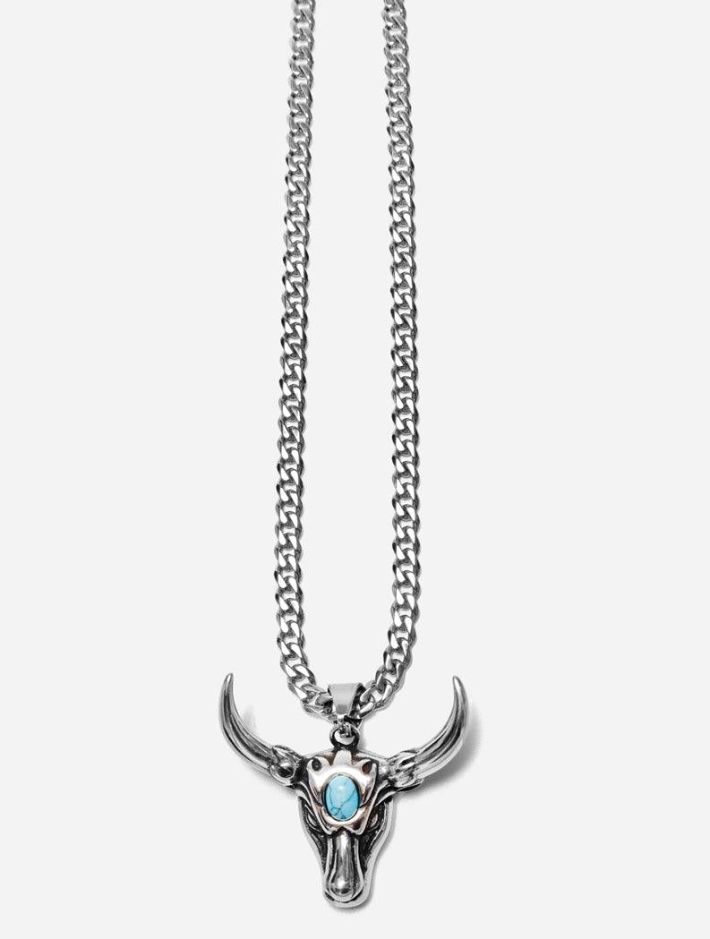 Gracias Dios GD Silver Vintage Bull Head Pendant - Challenger Streetwear