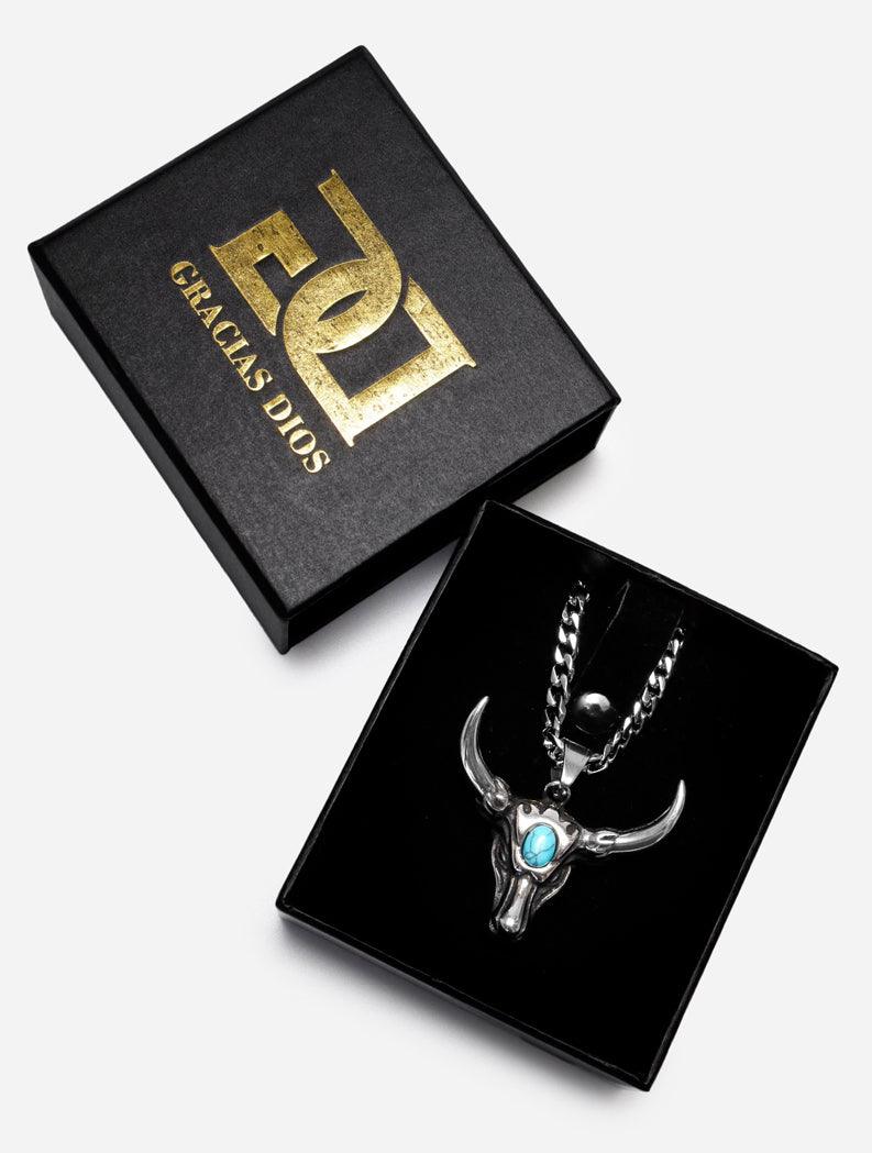 Gracias Dios GD Silver Vintage Bull Head Pendant - Challenger Streetwear