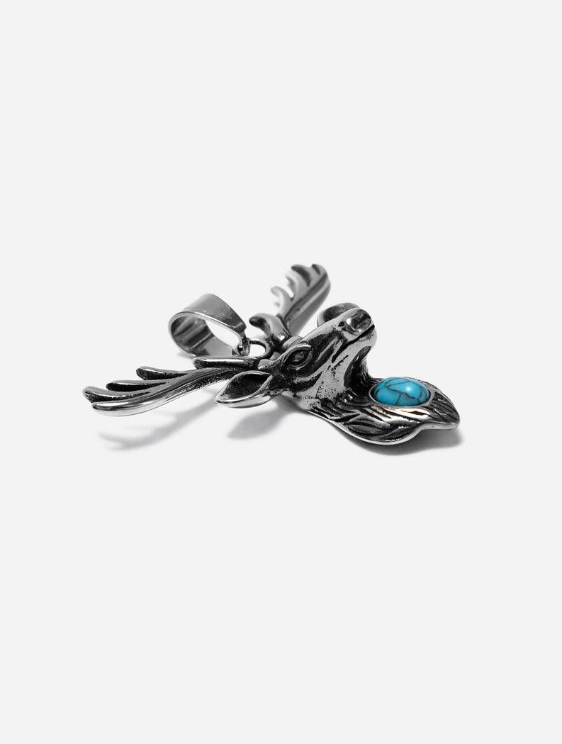 Gracias Dios GD Silver Vintage Deer Head Pendant - Challenger Streetwear