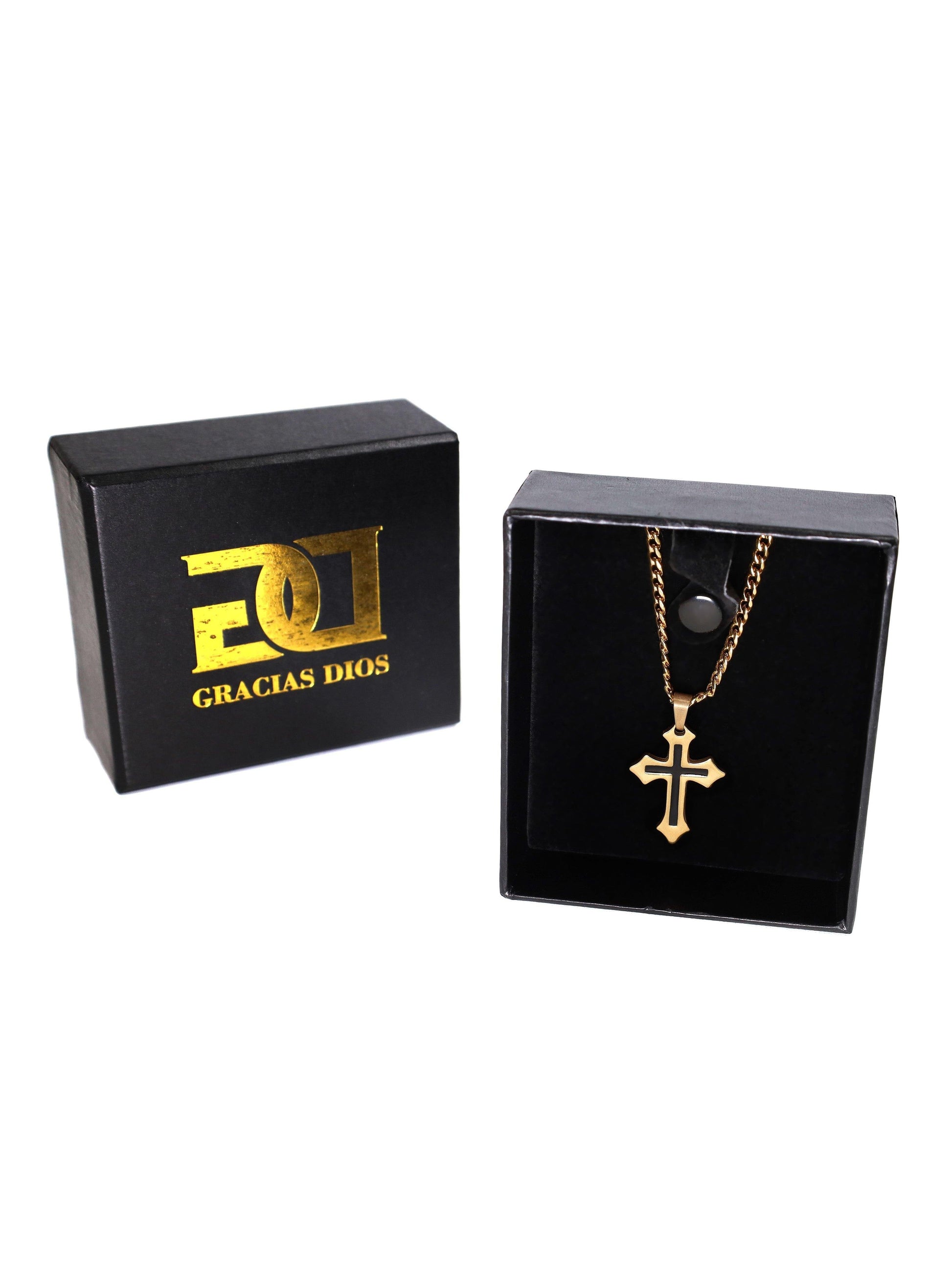 Gracias Dios Generic Gold Cross Pendant - Challenger Streetwear