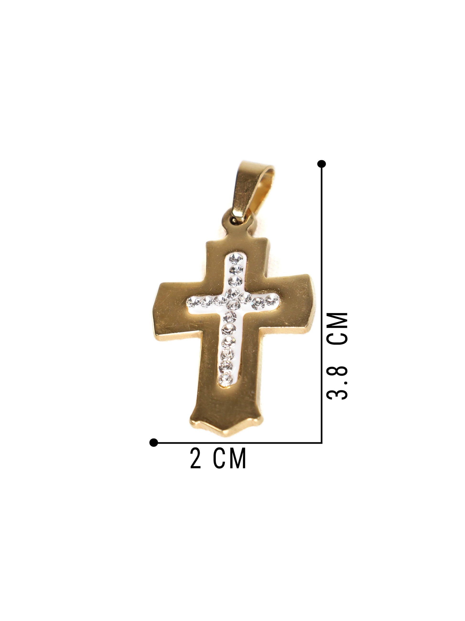 Gracias Dios Gold Cross Crucifix Pendant - Challenger Streetwear