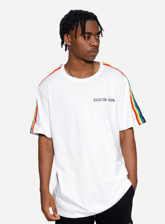 Gracias Dios Gracias Dios Shoulder Rainbow T-Shirt - Challenger Streetwear