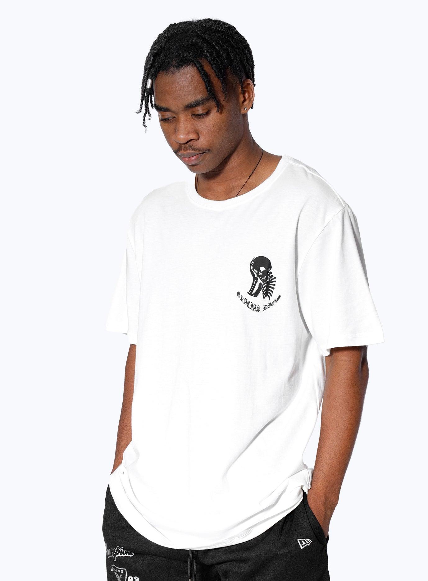 Gracias Dios Gracias Dios Skull Round Neck T-Shirt - Challenger Streetwear