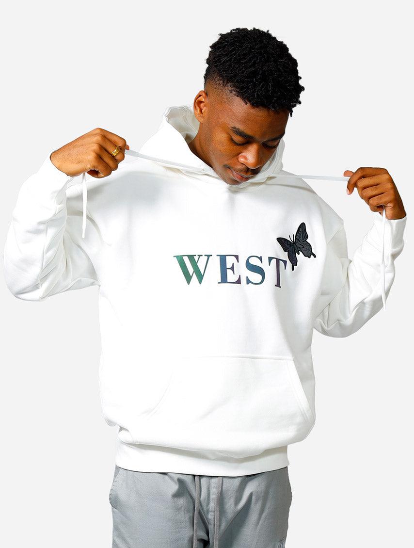 Gracias Dios Gracias West Reflective Butterfly Oversized Hoodie - Challenger Streetwear