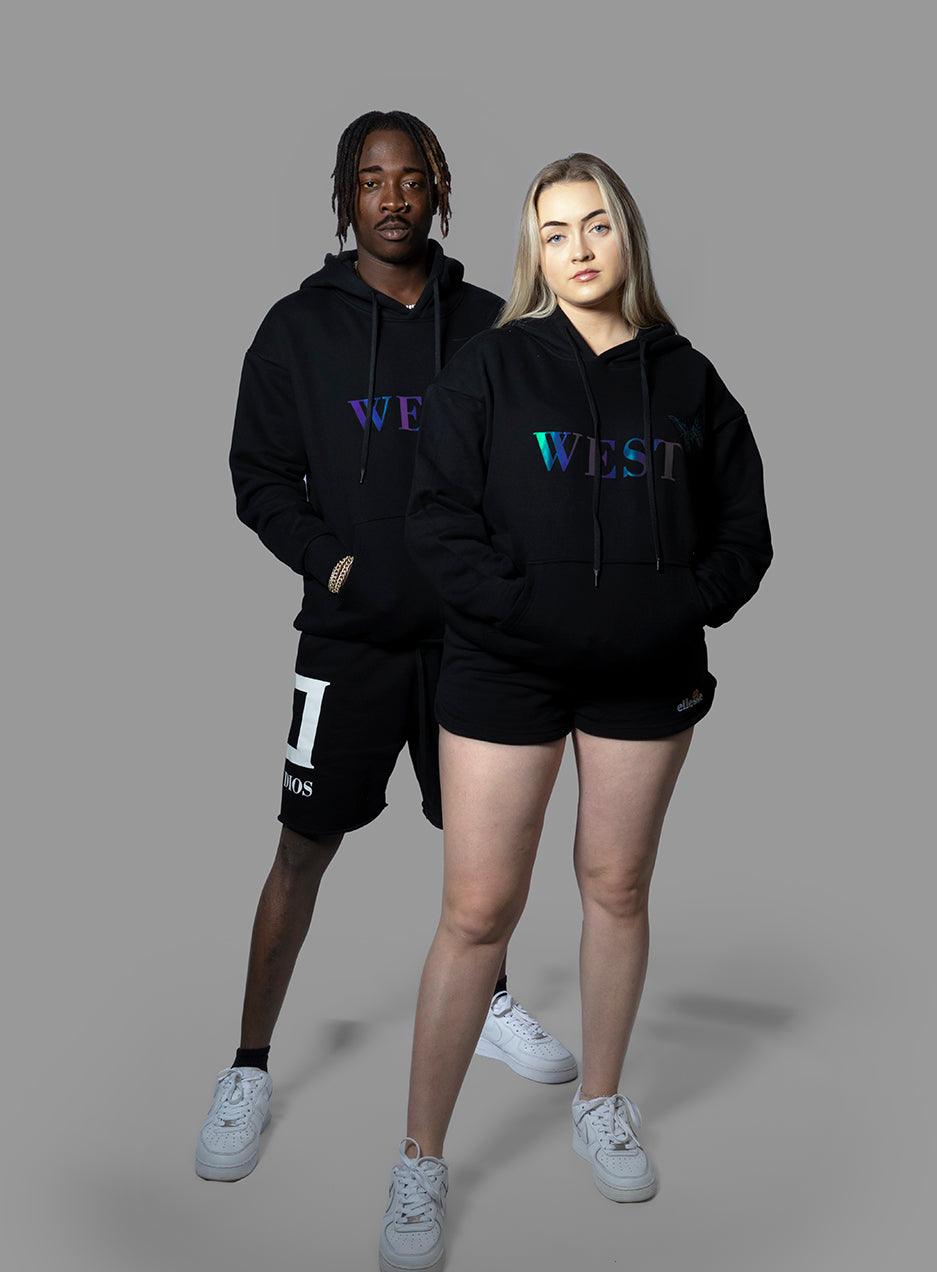 Gracias Dios Gracias West Reflective Butterfly Oversized Hoodie - Challenger Streetwear