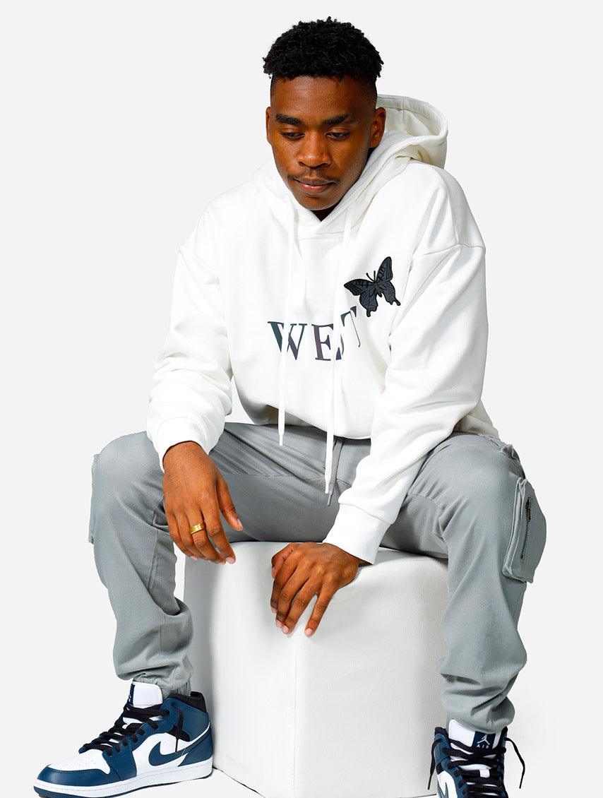 Gracias Dios Gracias West Reflective Butterfly Oversized Hoodie - Challenger Streetwear