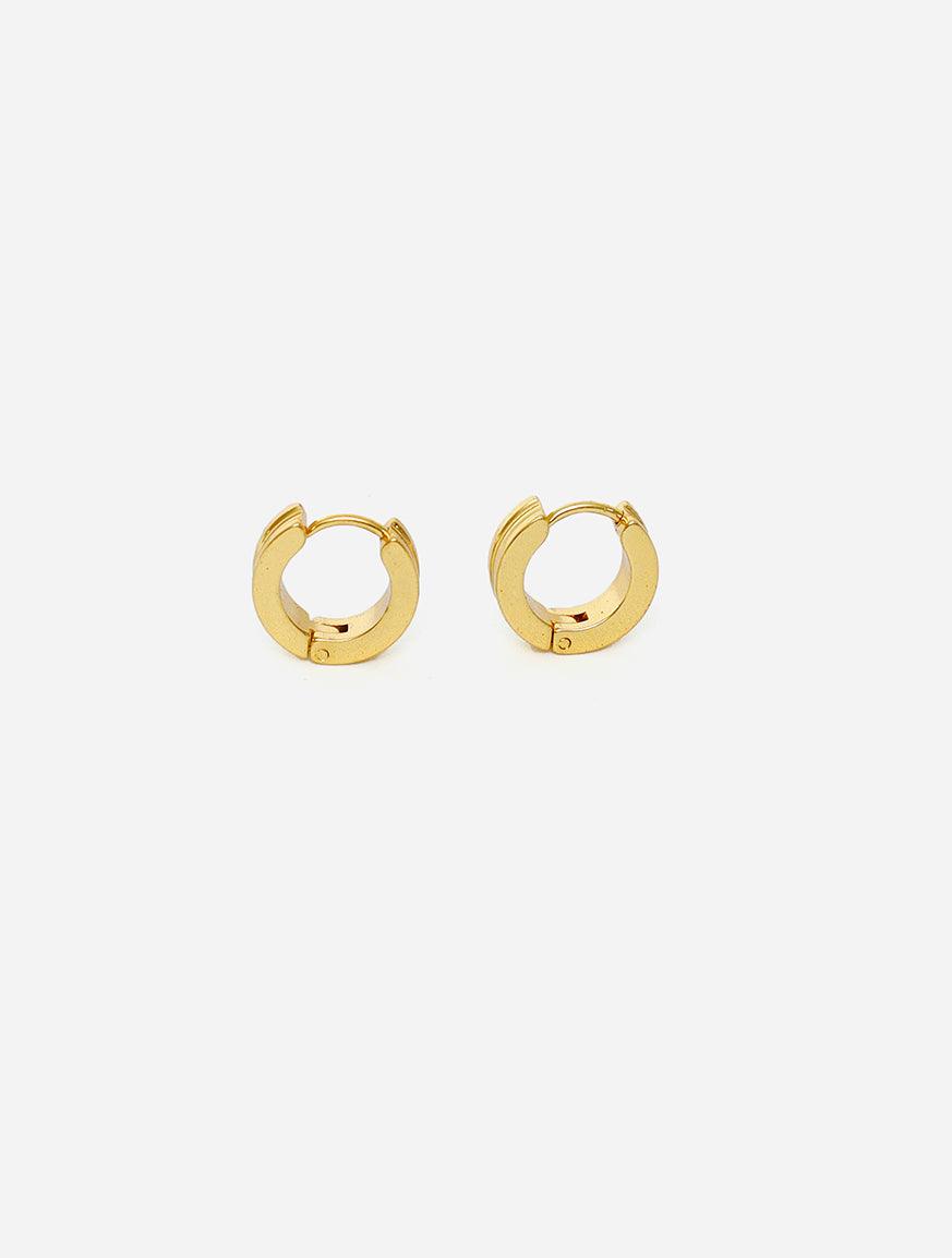 Gracias Dios Grooved Huggie Hoop Hinged Earring - Challenger Streetwear