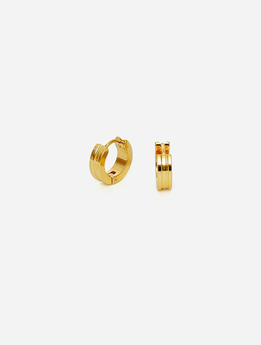 Gracias Dios Grooved Huggie Hoop Hinged Earring - Challenger Streetwear