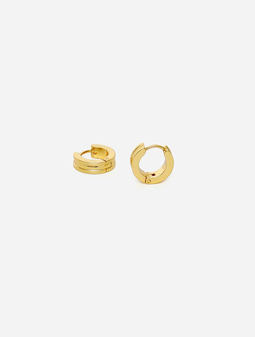 Gracias Dios Grooved Huggie Hoop Hinged Earring - Challenger Streetwear