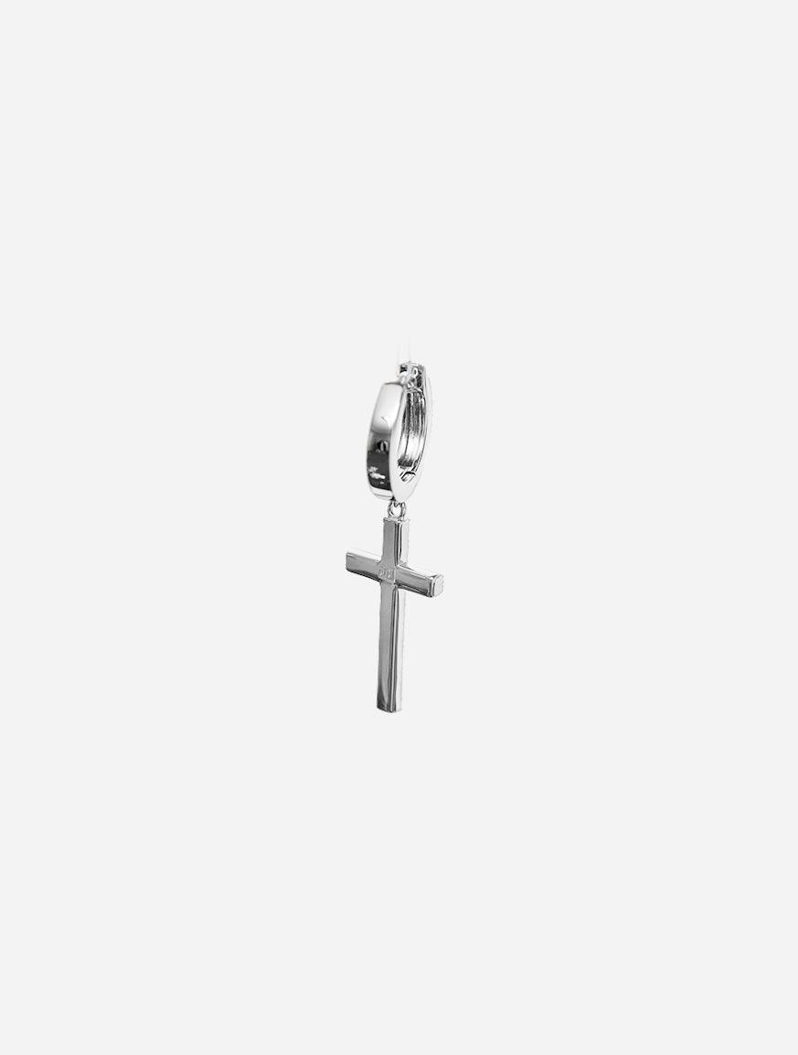 Gracias Dios Hanging Cross Dangle Hoop Earring - Challenger Streetwear