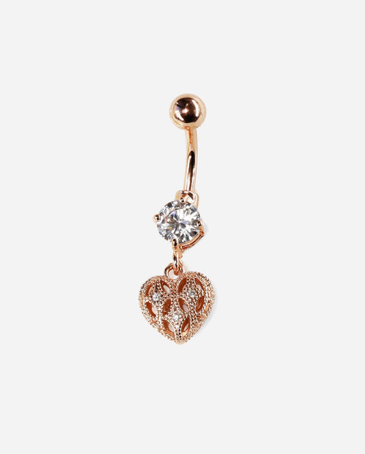 Gracias Dios Heart Belly Button Ring Piercing - Challenger Streetwear