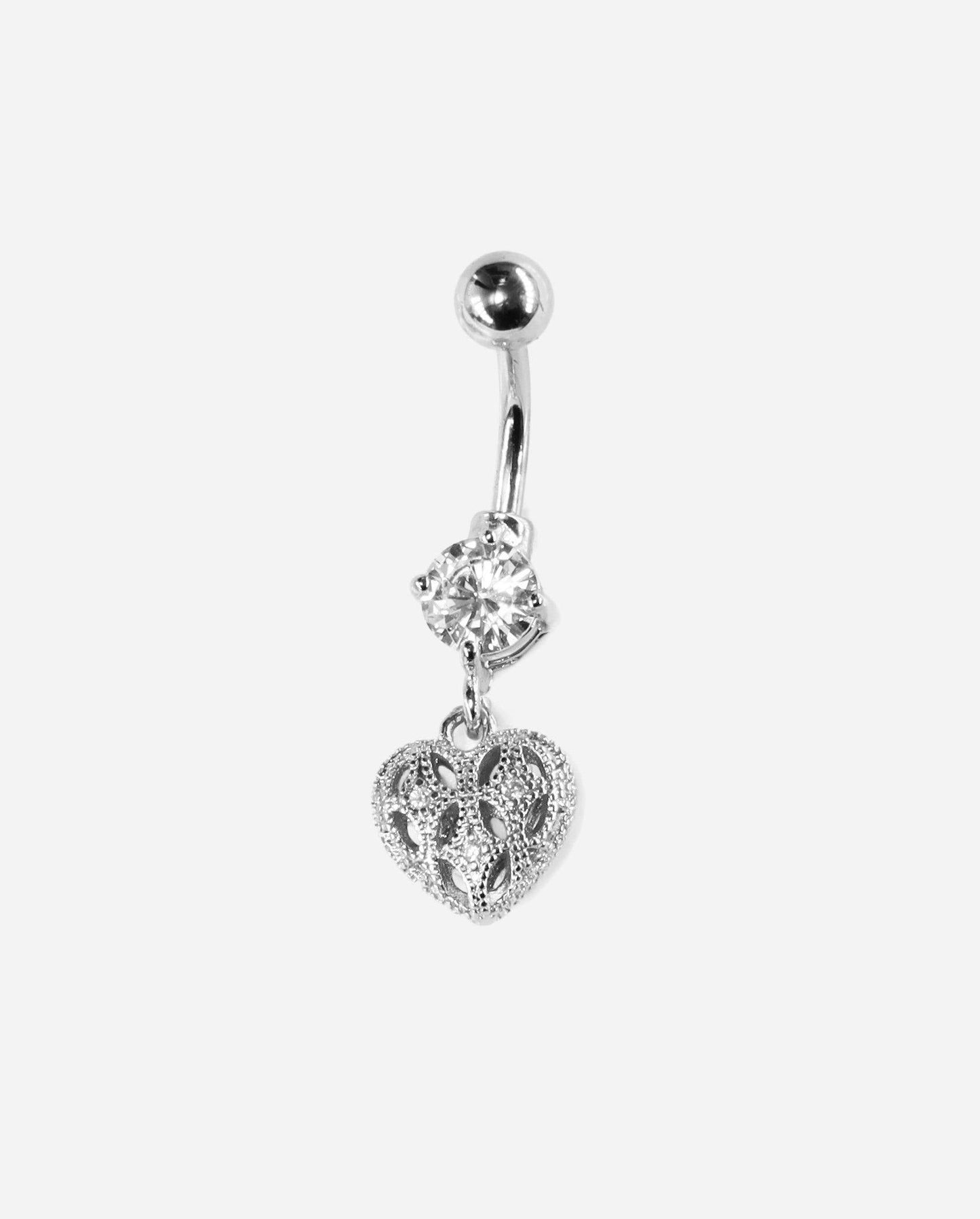 Gracias Dios Heart Belly Button Ring Piercing - Challenger Streetwear