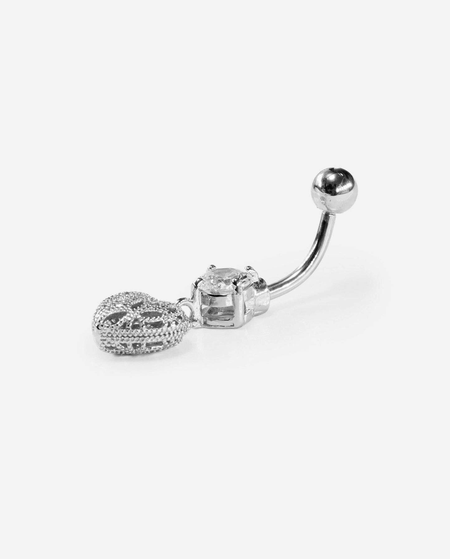 Gracias Dios Heart Belly Button Ring Piercing - Challenger Streetwear