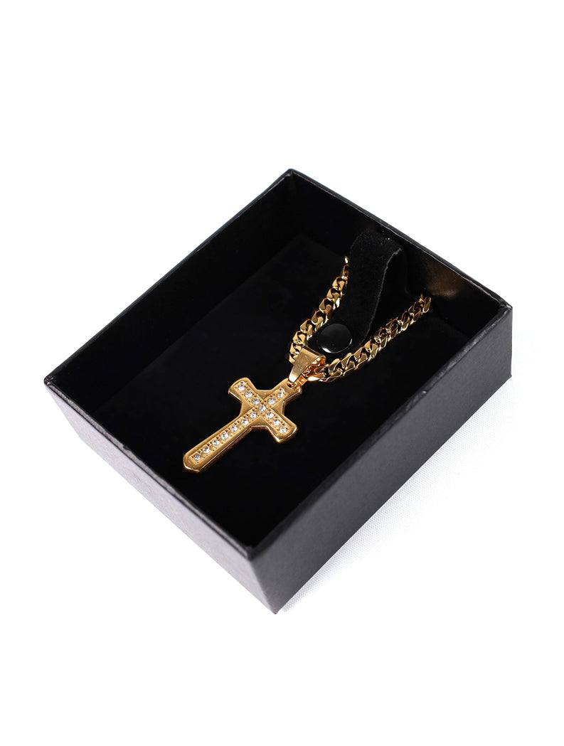 Gracias Dios Iced Gold Hip Hop Cross Pendant - Challenger Streetwear