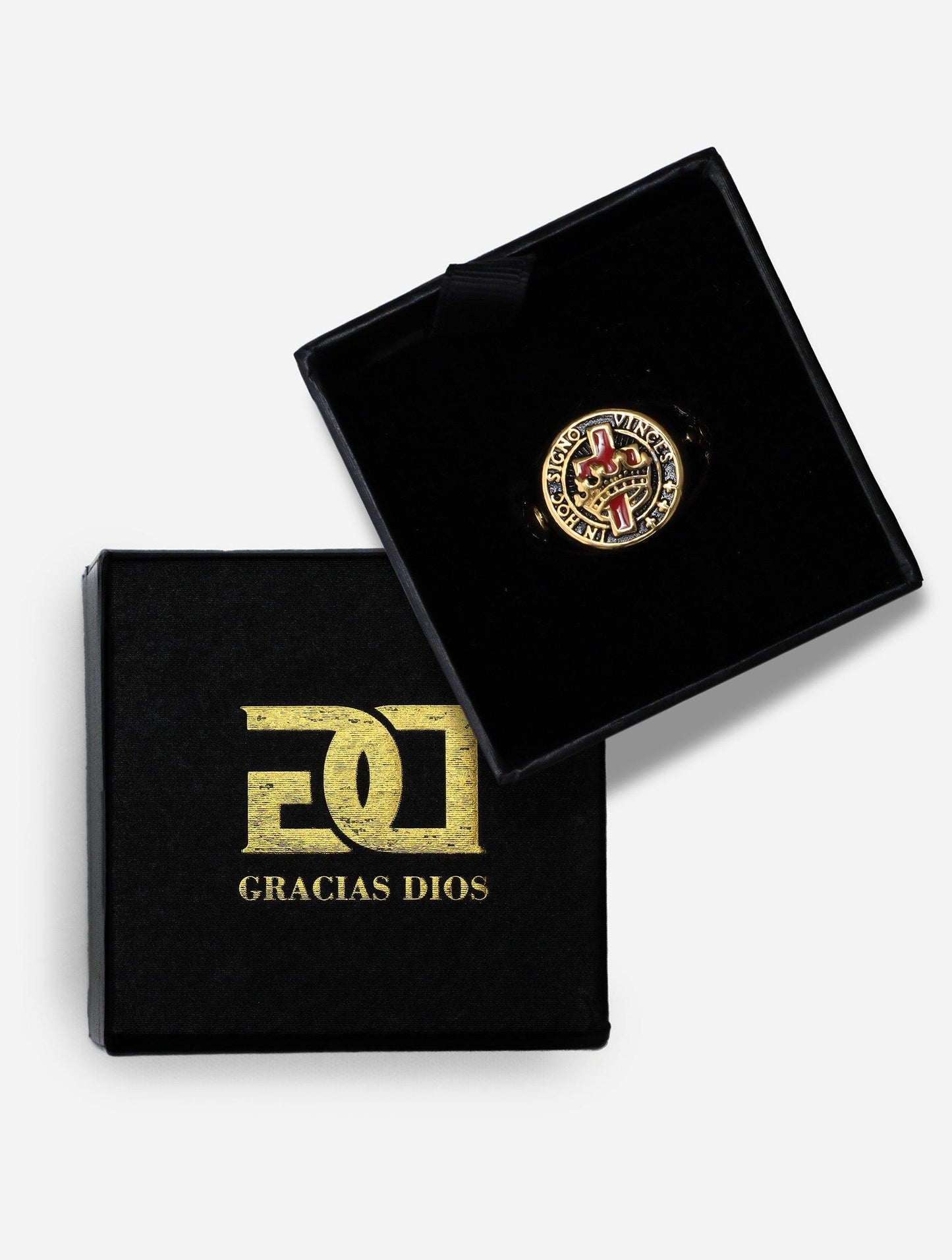 Gracias Dios Knights Templar Signo Masonic Ring - Challenger Streetwear