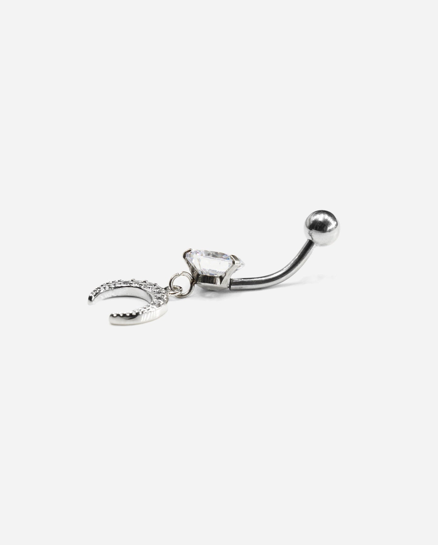 Gracias Dios Moon Crystal Dangle Belly Ring - Challenger Streetwear