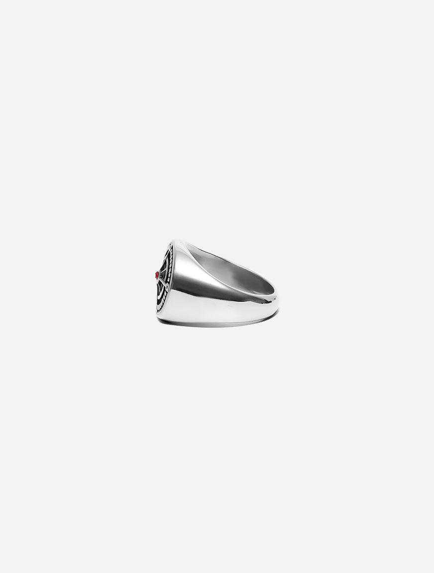 Gracias Dios Otan Red Zircon Ring - Challenger Streetwear