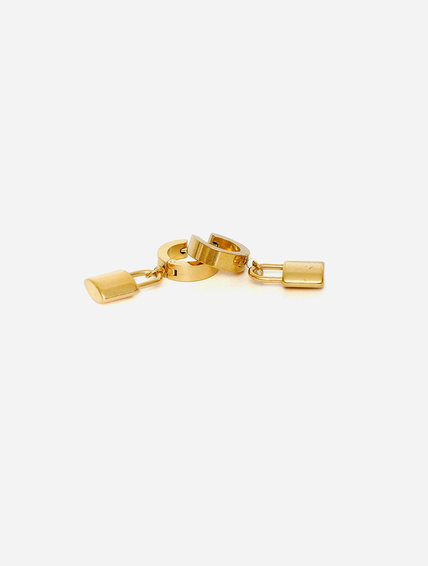 Gracias Dios Padlock Hoop Hinged Earring - Challenger Streetwear