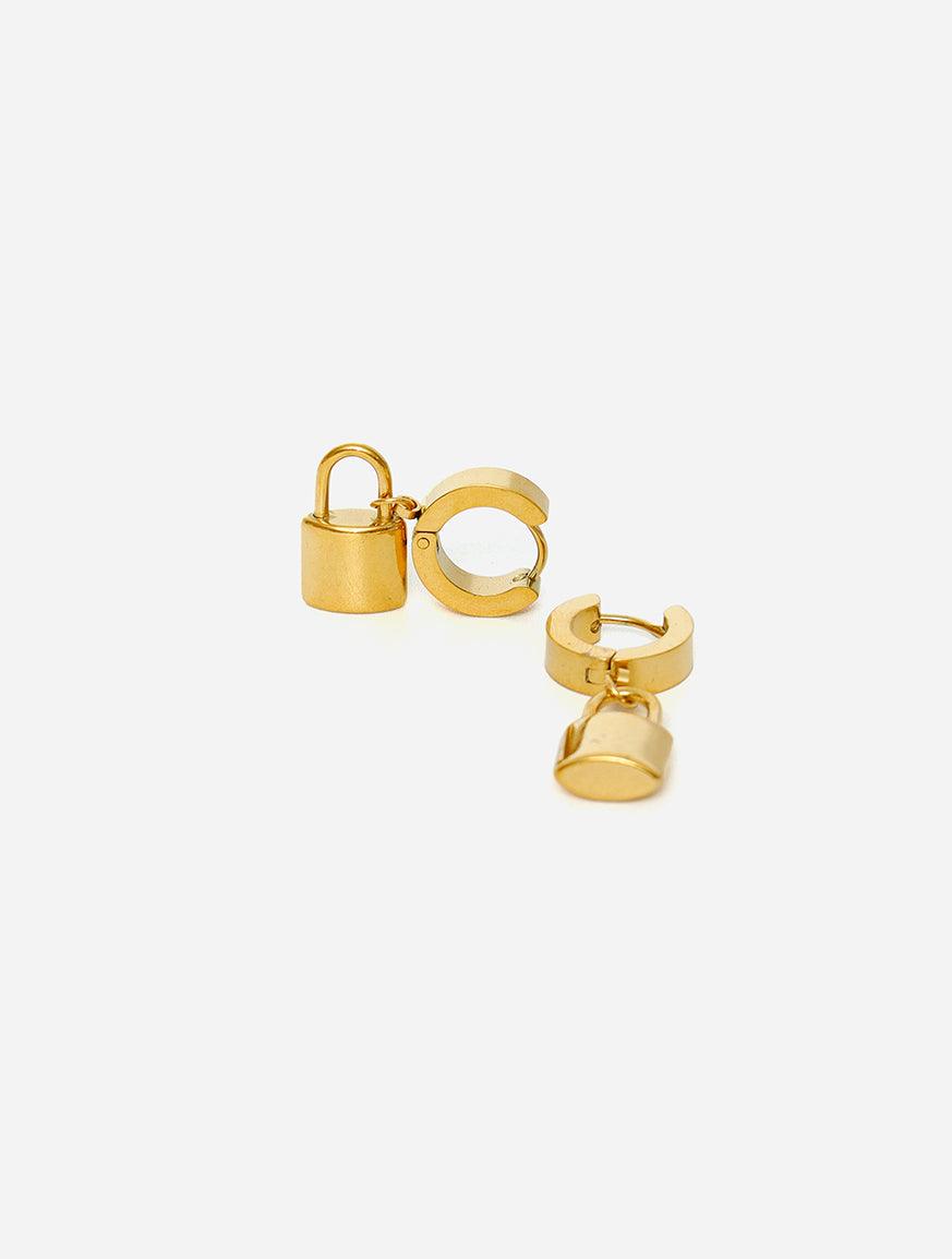 Gracias Dios Padlock Hoop Hinged Earring - Challenger Streetwear