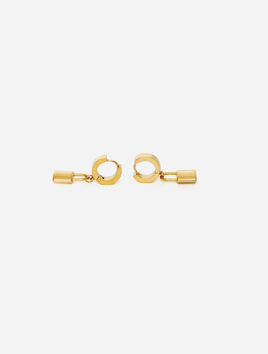 Gracias Dios Padlock Hoop Hinged Earring - Challenger Streetwear