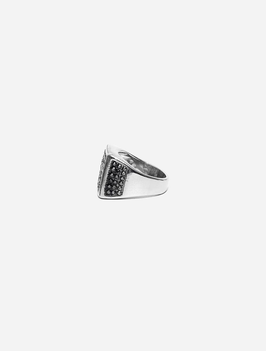 Gracias Dios Squire Black Zircon Ring - Challenger Streetwear