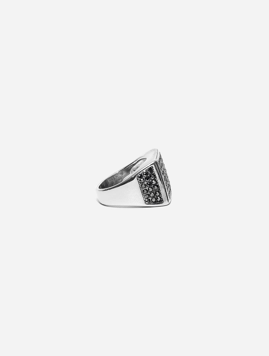 Gracias Dios Squire Black Zircon Ring - Challenger Streetwear