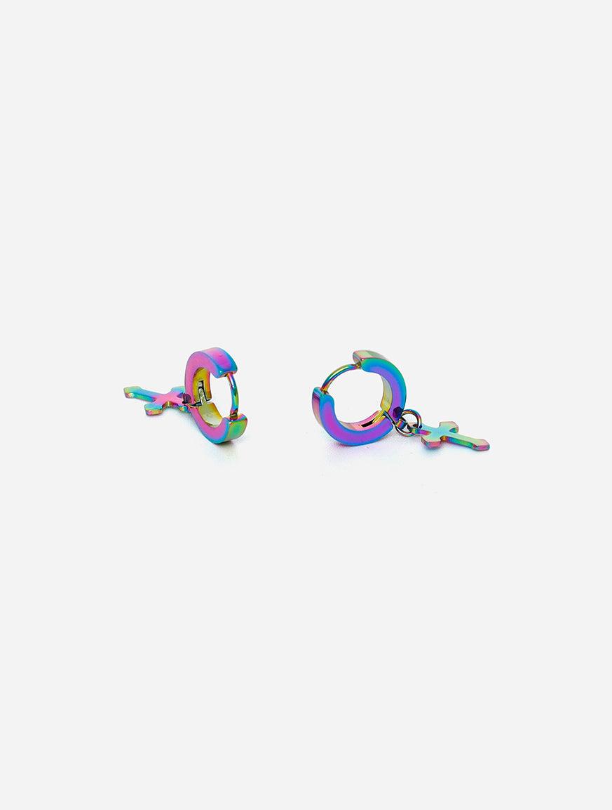 Gracias Dios Templar Knights Multi Colour Hoops Earrings - Challenger Streetwear