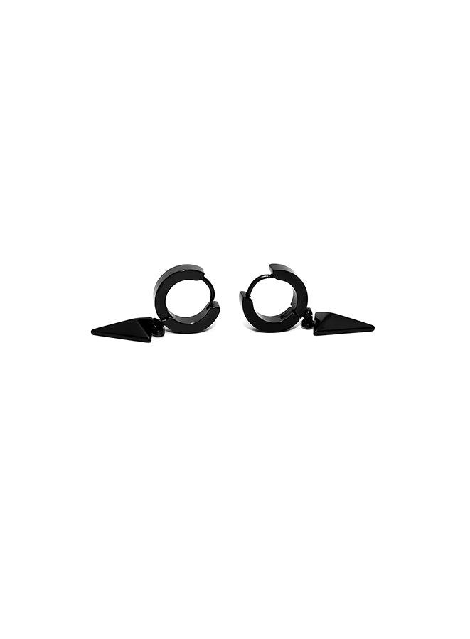 Gracias Dios Triangle Punk Huggie Hoop Dangle Drop Earrings silver - Challenger Streetwear