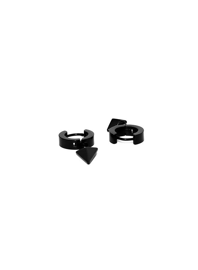 Gracias Dios Triangle Punk Huggie Hoop Dangle Drop Earrings silver - Challenger Streetwear