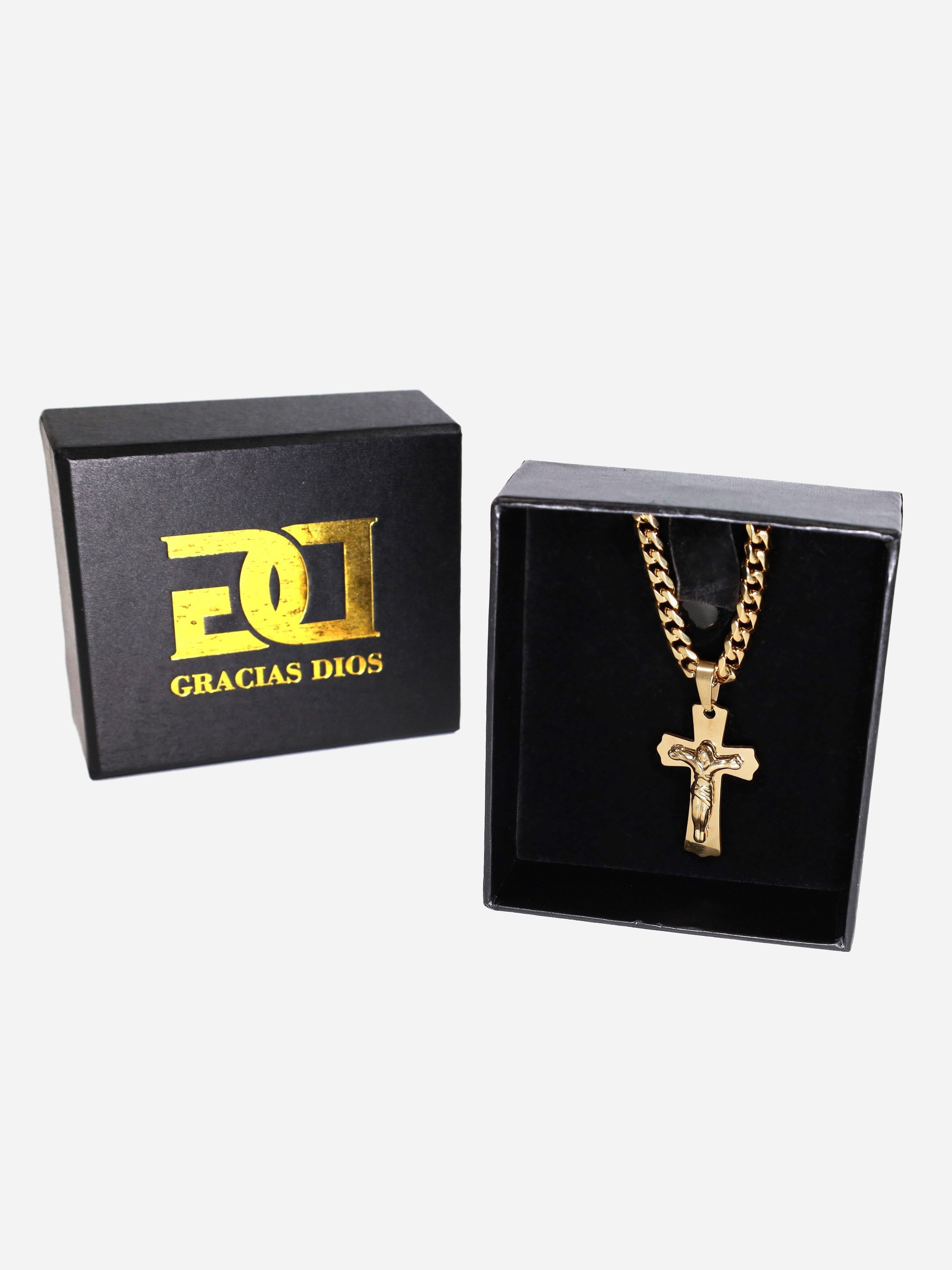 Gracias Dios Vintage Cross Crucifix Pendant - Challenger Streetwear