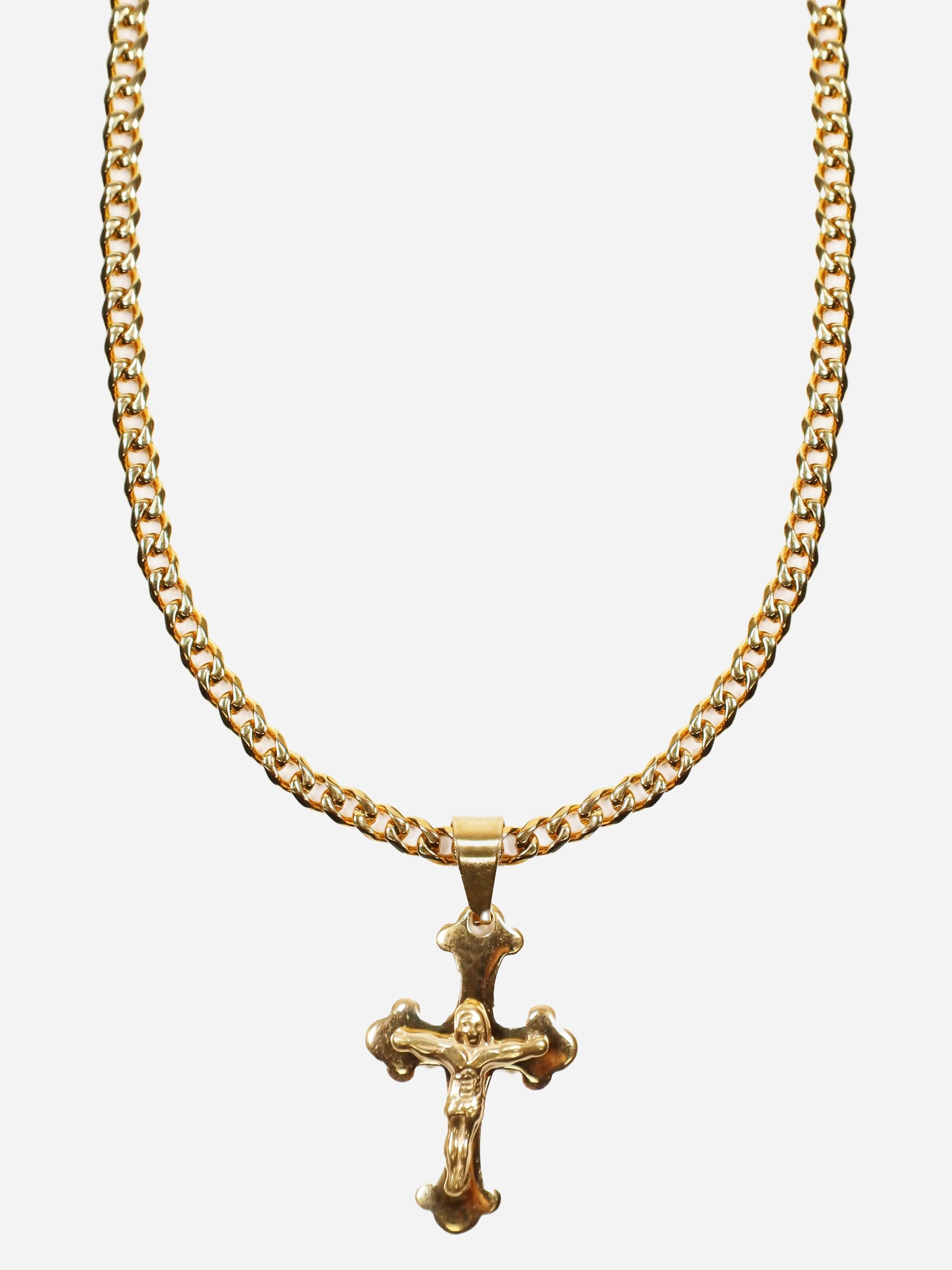 Gracias Dios Vintage Faith Crucifix Mini Pendant - Challenger Streetwear