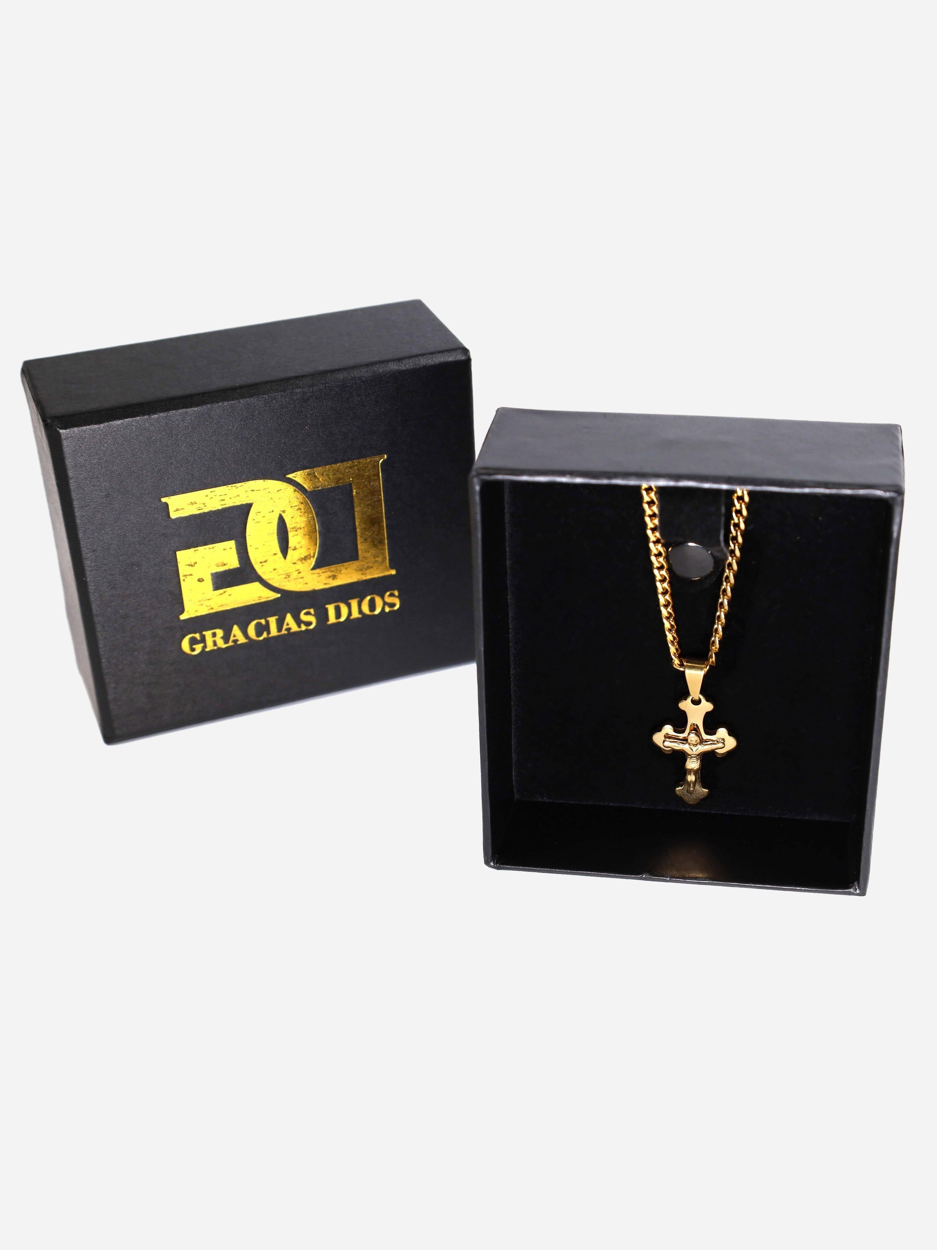 Gracias Dios Vintage Faith Crucifix Mini Pendant - Challenger Streetwear