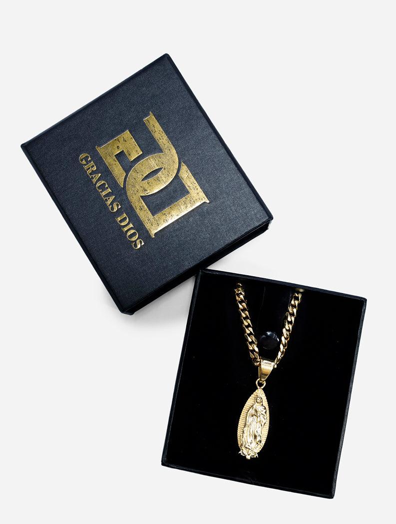 Gracias Dios Virgin Mary Gold Pendant - Challenger Streetwear